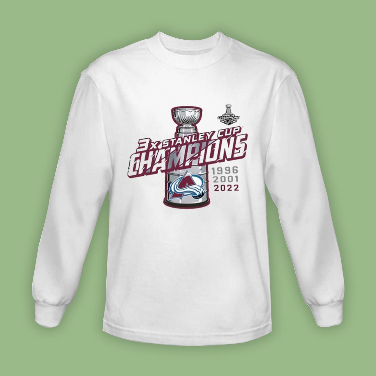 3 Time Colorado Avalanche NHL Stanley Cup Champions 2022 Shirt