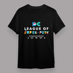 DC League of Super Pets Art Deco Title with Super Logos T Shirt 1 T shirt Black