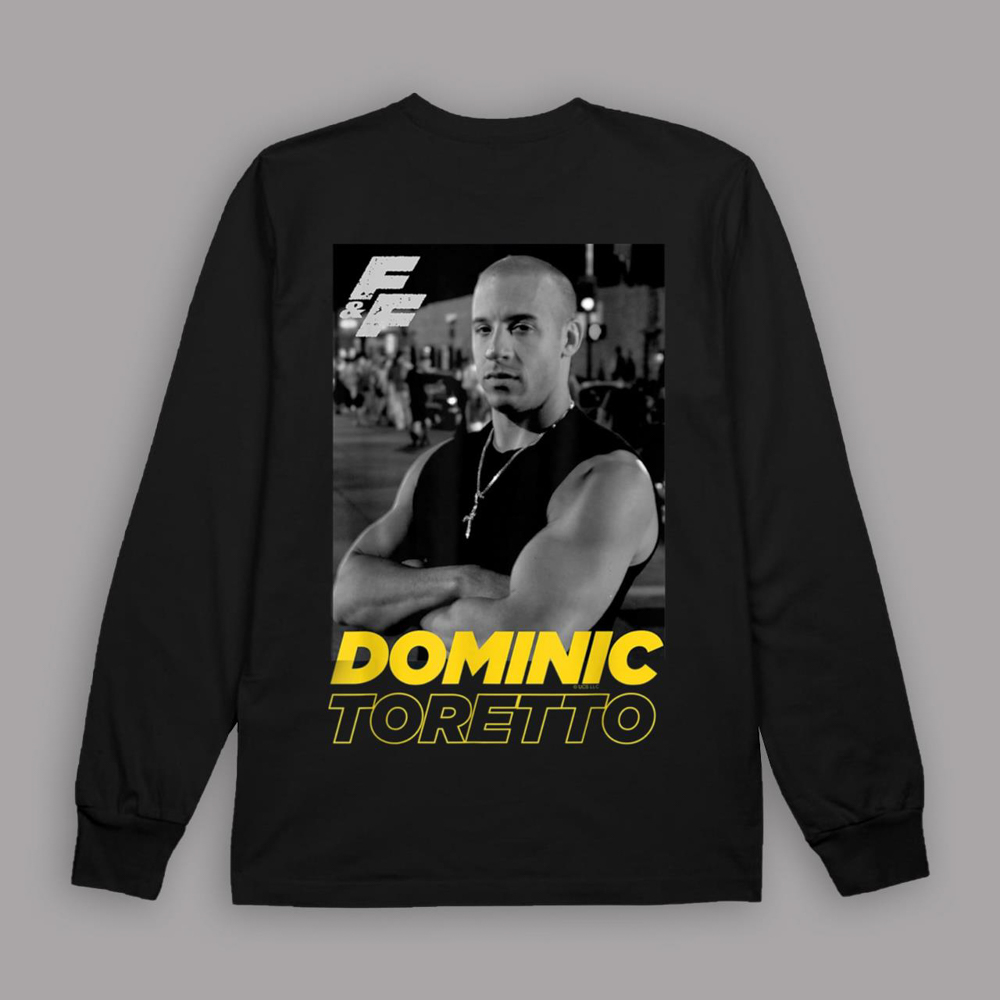 Fast And Furious Dominic Toretto Portrait Logo Maglietta T-Shirt