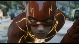 Star The flash Ezra Miller and shape in the movie