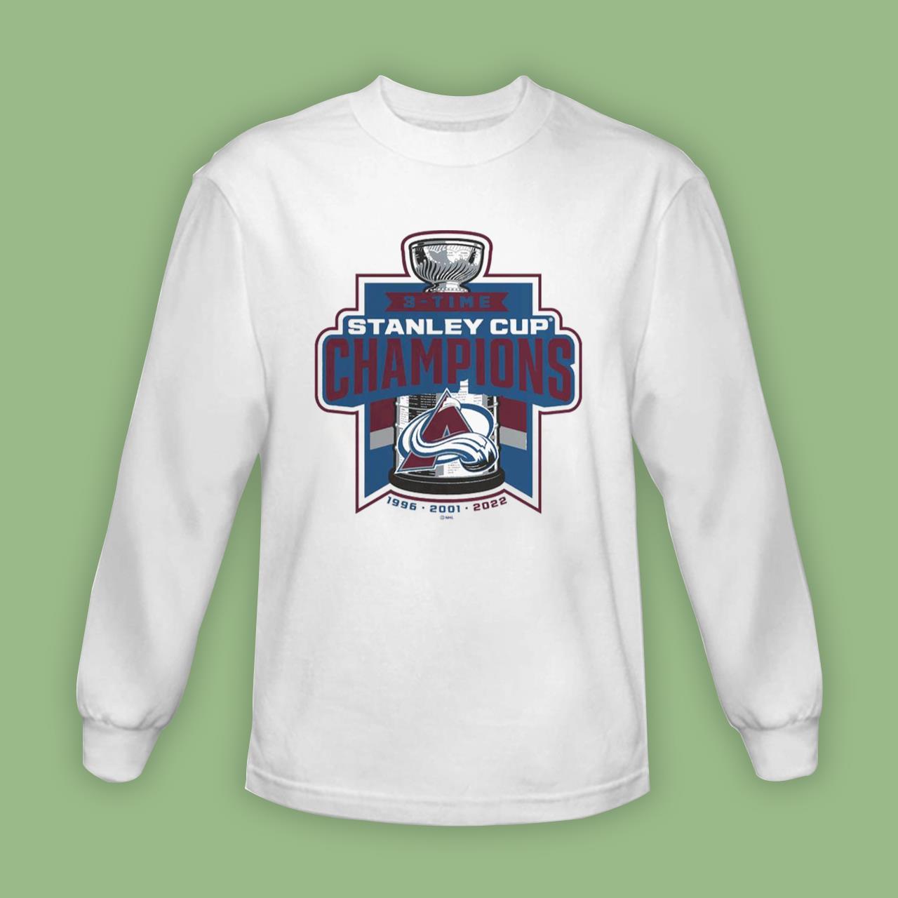Colorado Avalanche 3 Time Stanley Cup Champions T-shirt
