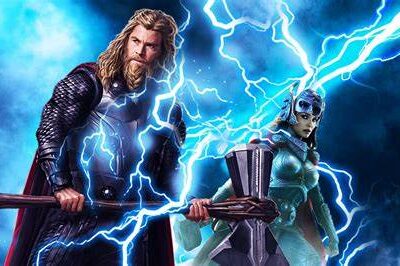 Marvel Thor Love And Thunder Thor Wallpaper Photo Collage T-Shirt