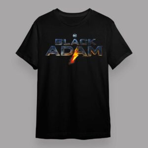 Black Adam Detailed Lightning Glow Logo T Shirt