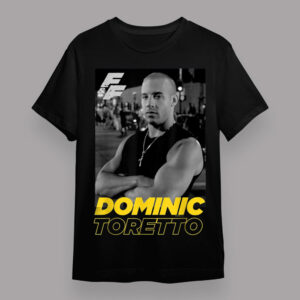 Fast And Furious Dominic Toretto Portrait Logo Maglietta T Shirt
