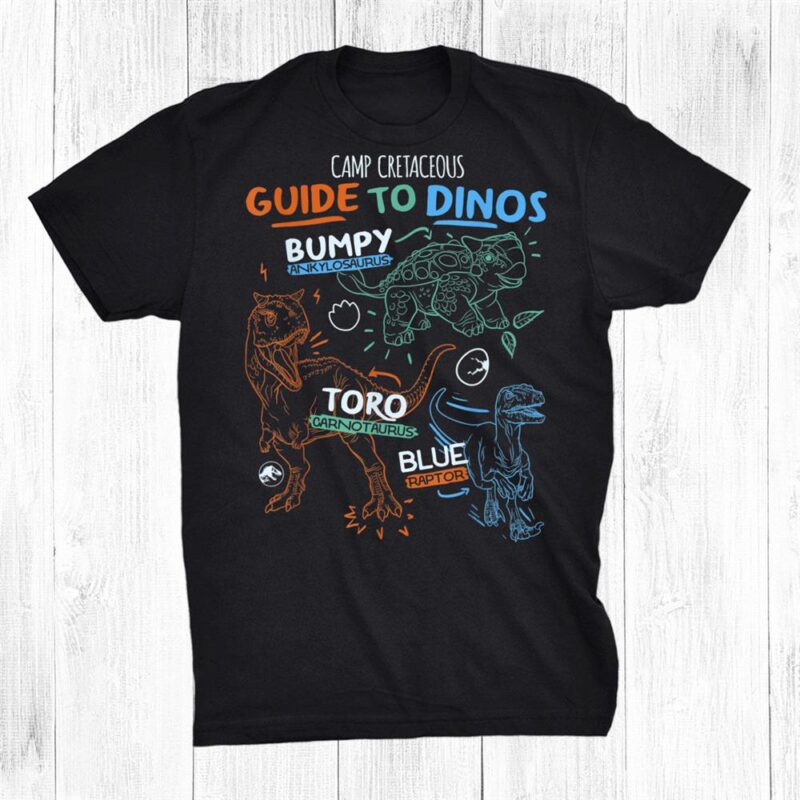 Jurassic World Dominion Camp Cretaceous Guide To Dinos Line Art T-Shirt