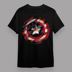 Marvel Captain America Avengers Shield Flag T Shirt