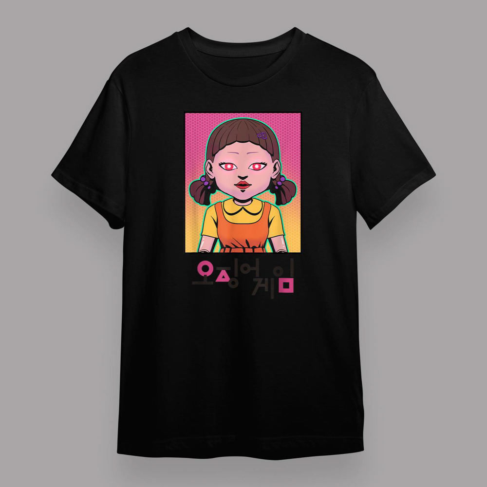Squid Game Doll Neon Poster T-Shirt