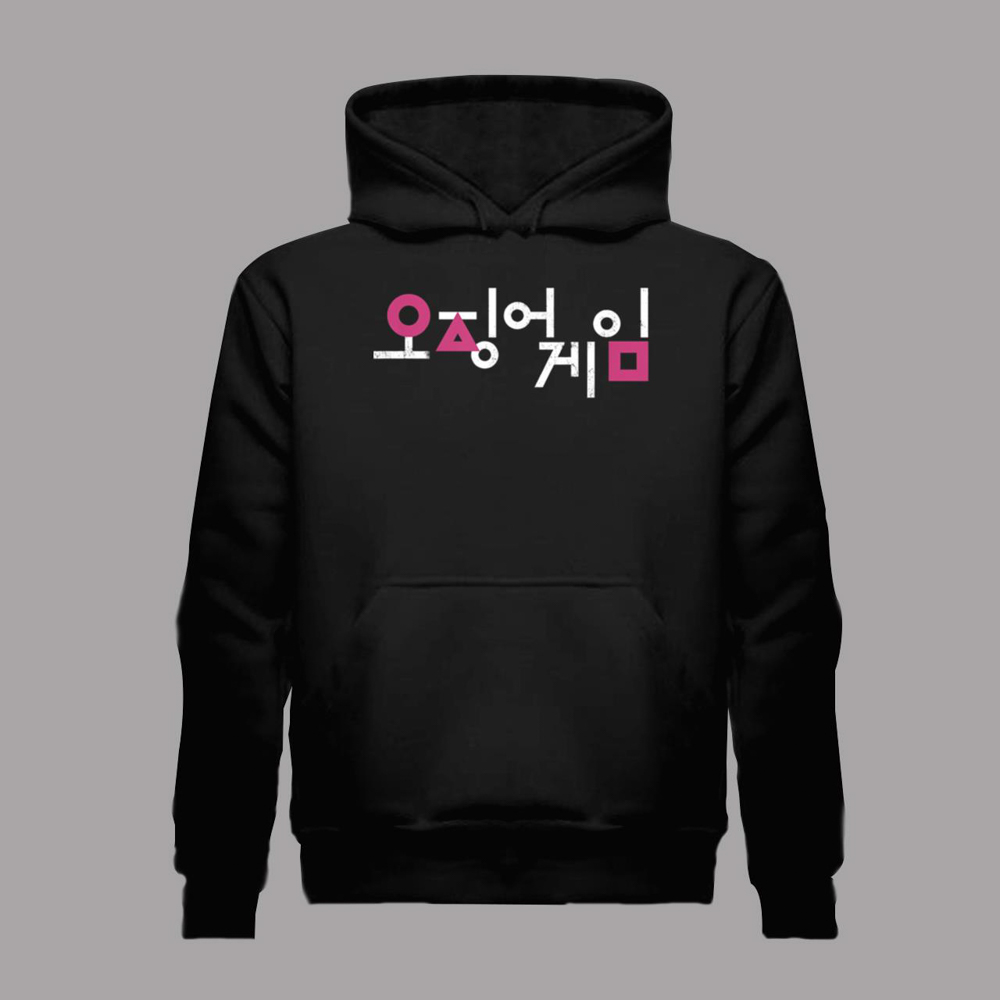 Squid Game Korean Title Logo T Shirt 3 Hoodie Black