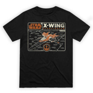 Star Wars The Rise Of Skywalker X Wing Starfighter Schematic T Shirt
