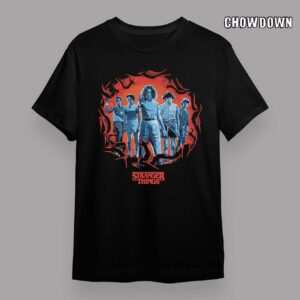 Stranger Things Group Shot Demogorgon Framed T Shirt