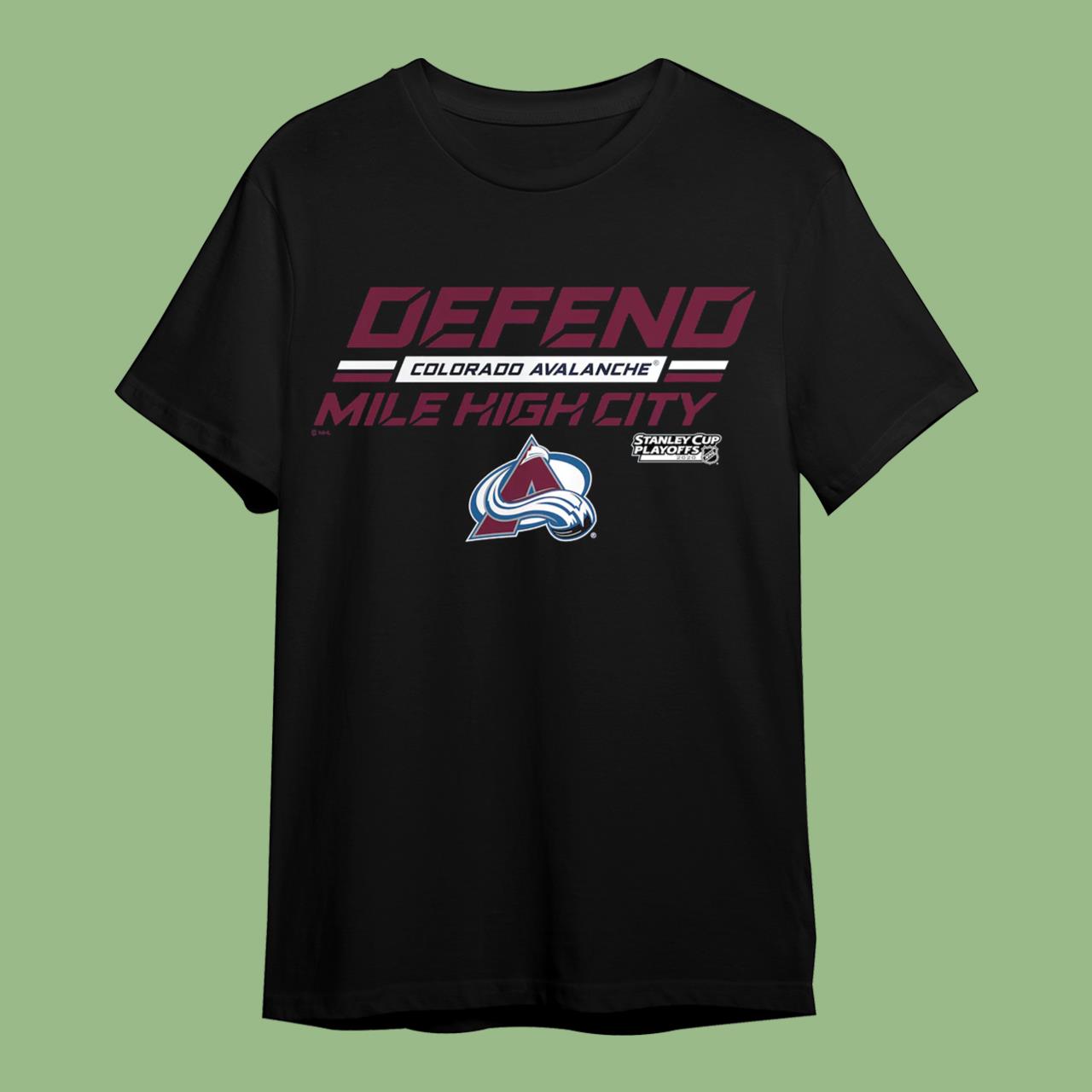 Colorado Avalanche Fanatics Branded 2020 Stanley Cup Playoffs Bound Tilted Ice T-Shirt