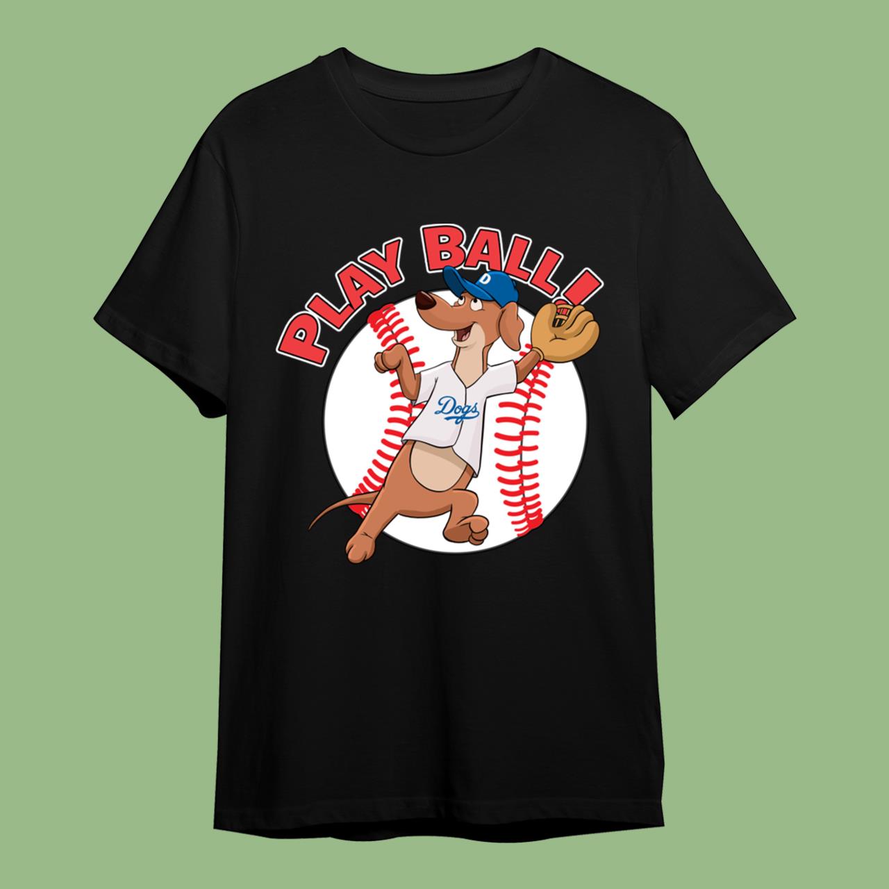 Dodgers Baseball Mascot Dodger Dog T-Shirt