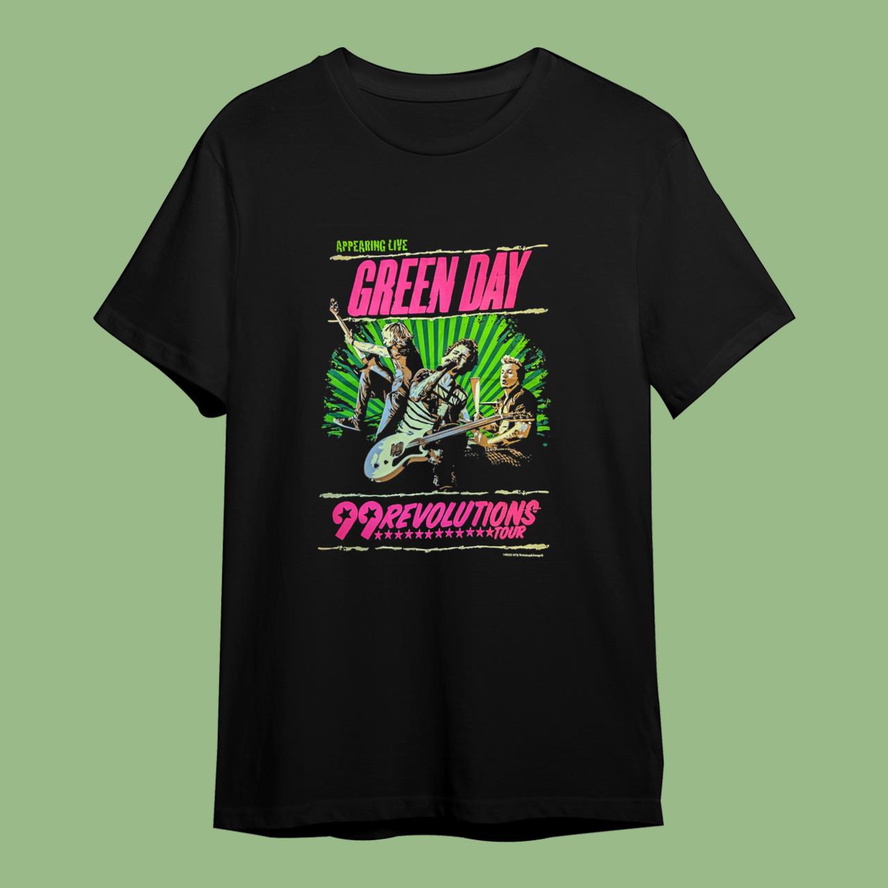 Green Day 99 Revolutions Tour Original New Type System T-Shirt