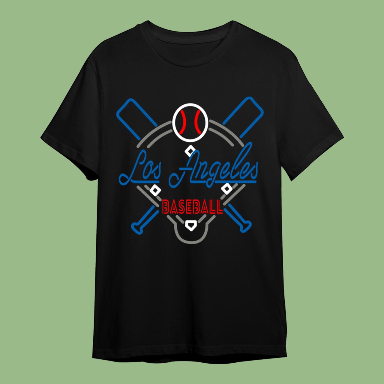 Neon Los Angeles Baseball T-Shirt