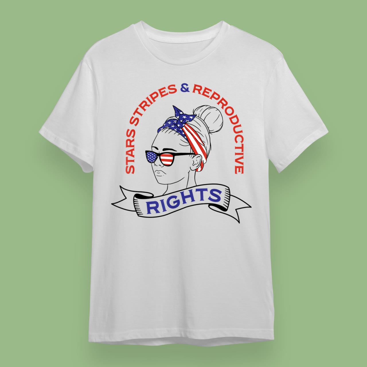 Retro Pro Choice Feminist Stars Stripes Reproductive Rights T-Shirt