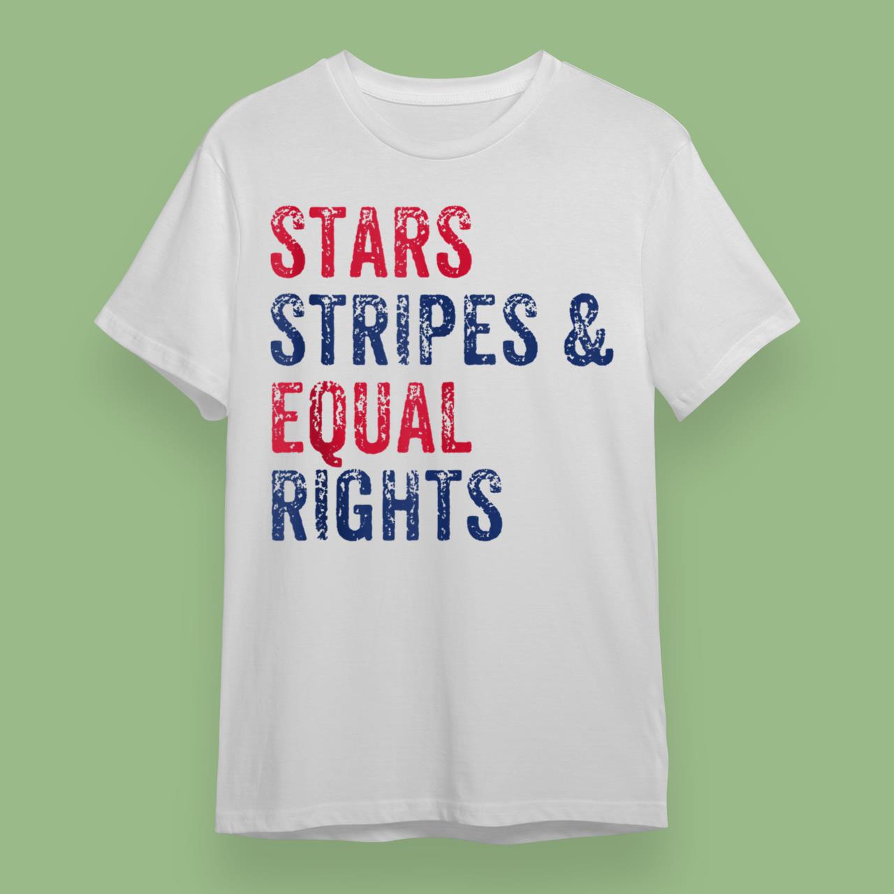 Stars Stripes and Equal Rights 4th Of July Women's Rights Shirts