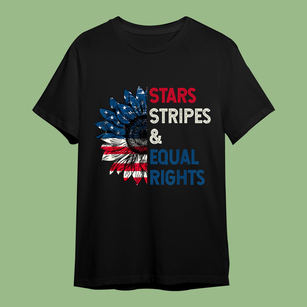 Stars Stripes And Equal Rights 4th Of July Womens Rights Tee Shirt