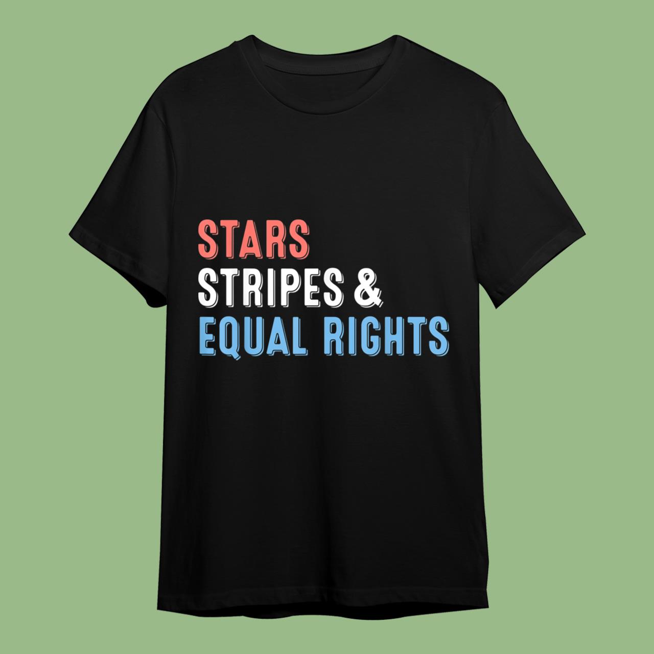 Stars Stripes And Equal Rights 4th Of July Women's Rights T-Shirt