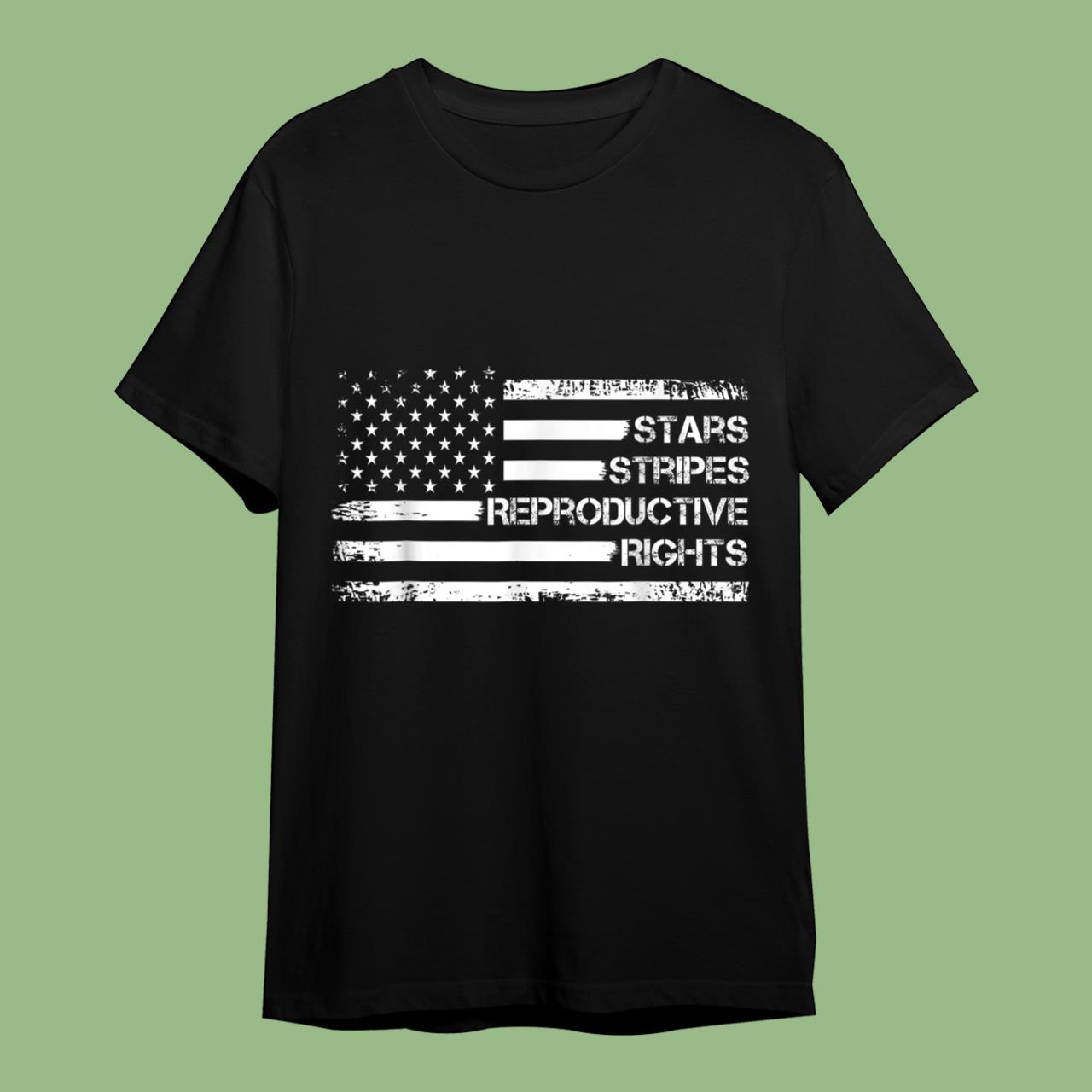 Stars Stripes Reproductive Rights US Flag 4th July Vintage T-Shirt