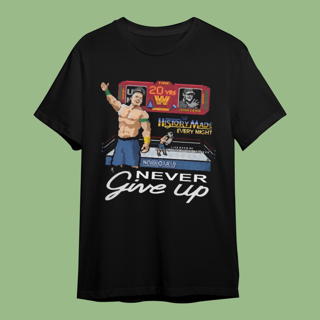 Wwe Shop Never Give Up John Cena 20 Years Shirt