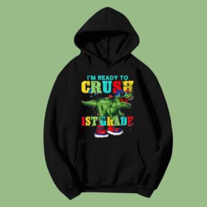 1st Grade T Rex Dinosaur Back to School Tee Hoodie