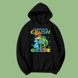 2nd Grade T Rex Dinosaur Back To School Hoodie