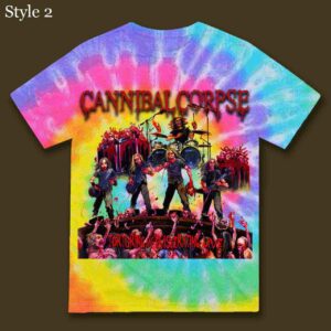 Cannibal Corpse Torturing And Eviscerating Live Shirt Tie Dye Rainbow