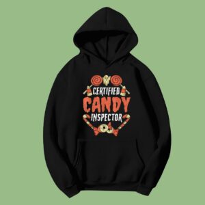 Certified Candy Inspector Funny Halloween Classic Quote Hoodie