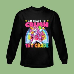 Crush 1st Grade Dabbing Unicorn Back to School Girls Gift Sweatshirt