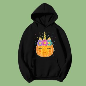 Cute Unicorn Pumpkin Halloween Thanksgiving Hoodie