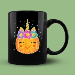 Cute Unicorn Pumpkin Halloween Thanksgiving Mug