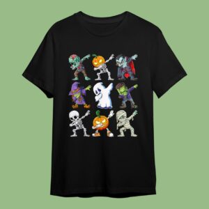 Dabbing Halloween Boys Skeleton Zombie Scary T-Shirt