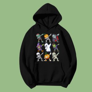 Dabbing Halloween Boys Skeleton Zombie Scary Hoodie