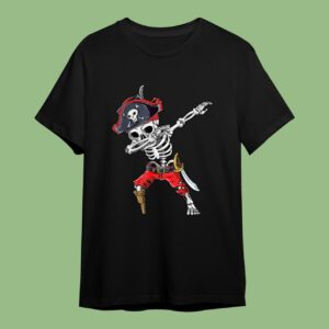 Dabbing Skeleton Pirate Halloween T Shirt