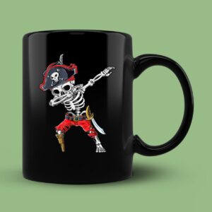 Dabbing Skeleton Pirate Halloween Mug