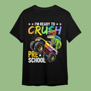 Dinosaur Monster Truck Back to School Boys T-Shirt