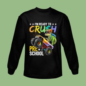 Dinosaur Monster Truck Back to School Boys Sweatshirt