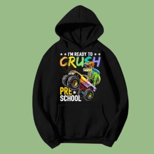 Dinosaur Monster Truck Back to School Boys Hoodie