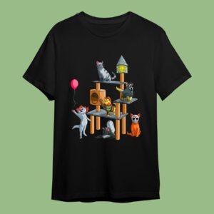 Funny Cat Horror Movies Cute Halloween T-Shirt