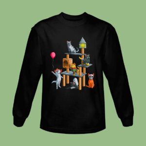 Funny Cat Horror Movies Cute Halloween Sweatshirt