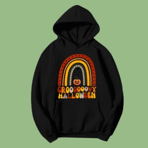 Funny Halloween Groovy Halloween Rainbow Hoodie