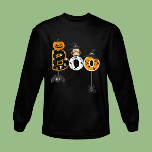 Halloween Boo Owl With Witch Hat Spiders Boys Girls Kids Sweatshirt