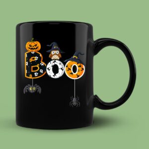 Halloween Boo Owl With Witch Hat Spiders Boys Girls Kids Mug