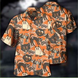Halloween Spooktacular Scaredy Cat Hawaiian Shirt in 2022