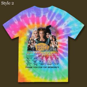 Hocus Pocus 29 Years Anniversary Memories Halloween Signatures Shirt Tie Dyes