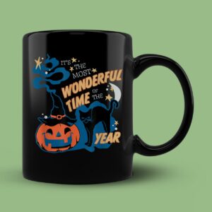 It's the Most Wonderful Time Of The Year Black Cat Halloween Mug