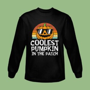 Kids Coolest Pumpkin In The Patch Toddler Boys Halloween Kids Sweatshirt