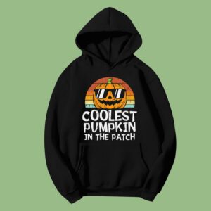 Kids Coolest Pumpkin In The Patch Toddler Boys Halloween Kids Hoodie