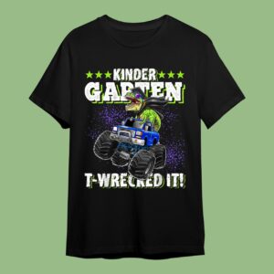 Kindergarten T-Wrecked It Dinosaur Monster Truck Graduation Shirt