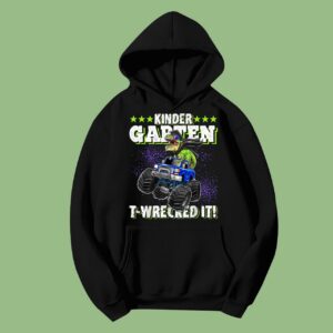 Kindergarten T-Wrecked It Dinosaur Monster Truck Graduation Hoodie